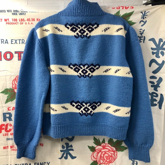 Vintage 1960’s Baby Blue Nordic Sweater Jumper Pu… - image 1