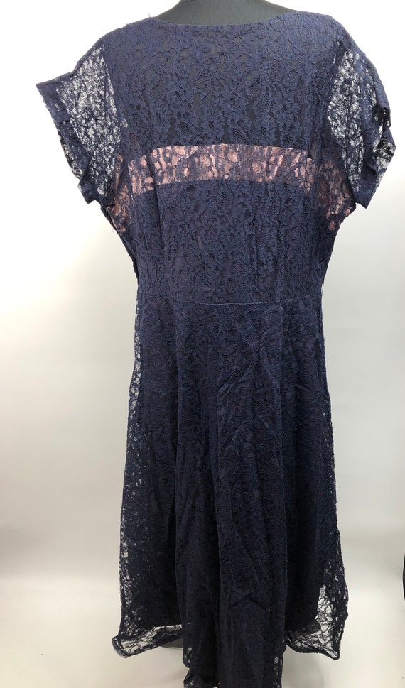 Vintage 1940’s Blue Tulle Lace Dress - image 4