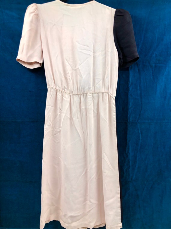 Vintage 1940’s Half Pink/Half Black Button Front Dress Gem