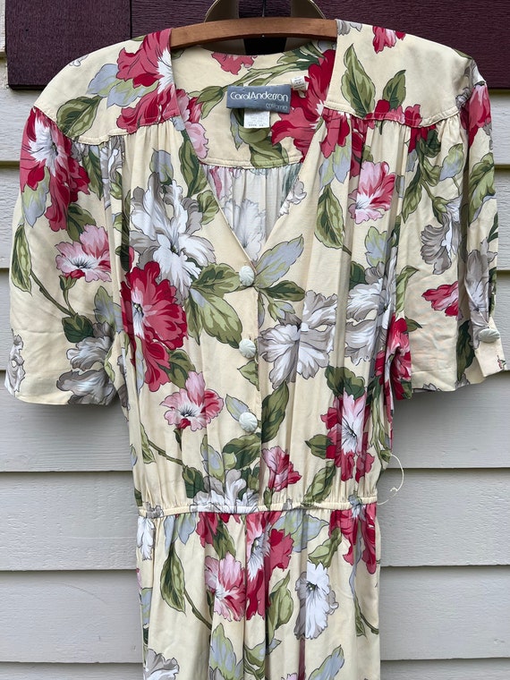 Vintage 1980’s does 1940’s Floral Cold Rayon Dress