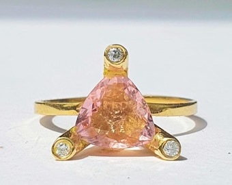 Morganite Engagement Ring, Morganite Diamond Ring, Morganite Ring 14k Solid Gold or Silver, Natural Morganite Ring, Morganite Promise Ring