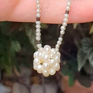 Freshwater Pearl Necklace/Natural Pearl Necklace/Unique Pearl Necklace/Dainty Pearl Necklace,Pearl Statement Necklace, Beaded Pearl Necklace
