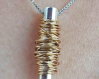 Handgemachte Halskette, Halskette Geschenk, Silber Gold Halskette, Boho Halskette für Frauen, gemischte Metall Halskette, feine Halskette, einzigartige Halskette