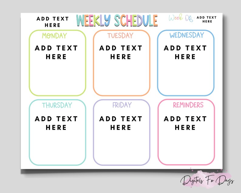 Homeschool Schedule Printable - Etsy