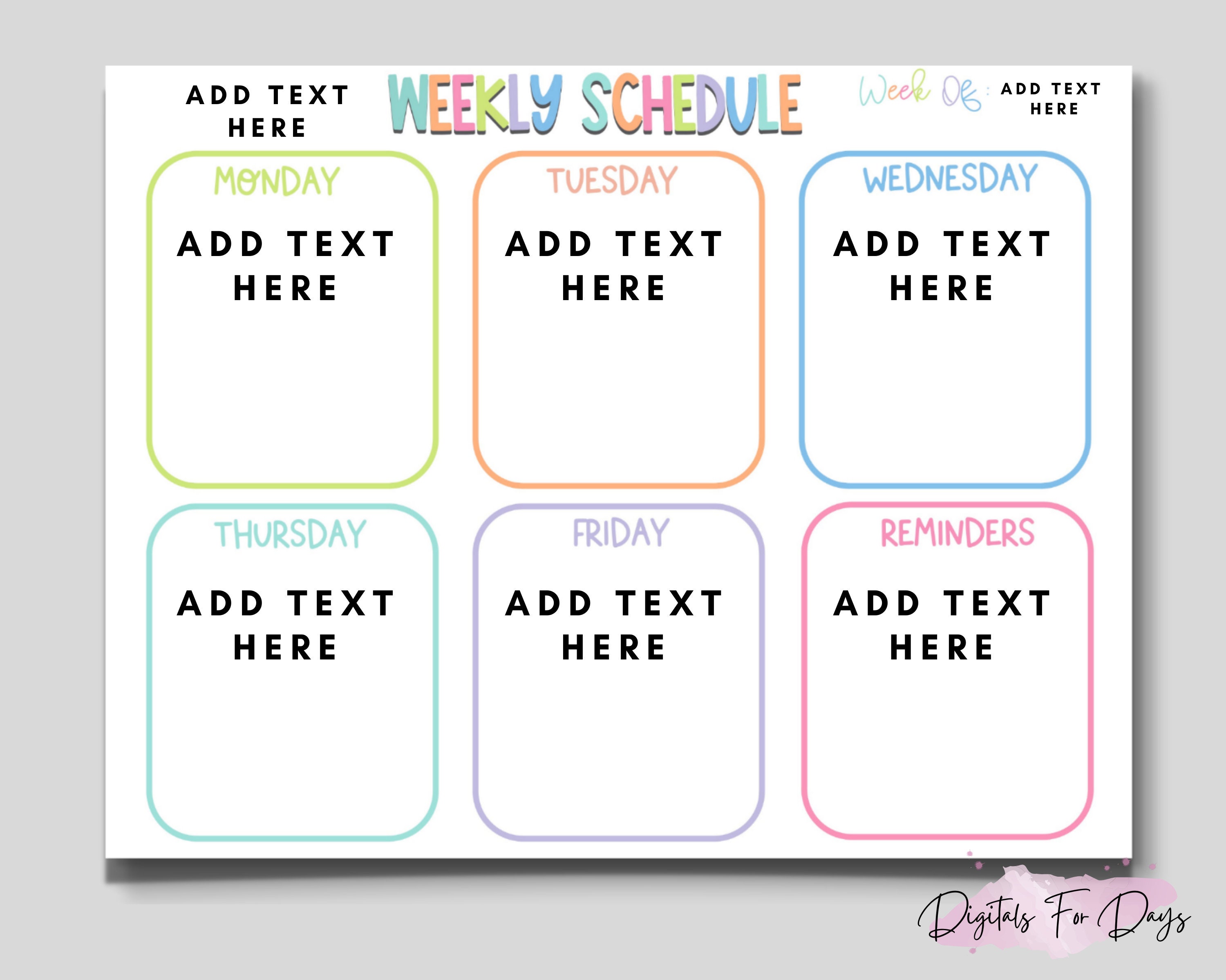 Homeschool Schedule Printable - Etsy
