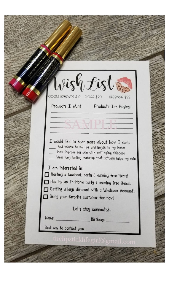 Wish List New Format Etsy