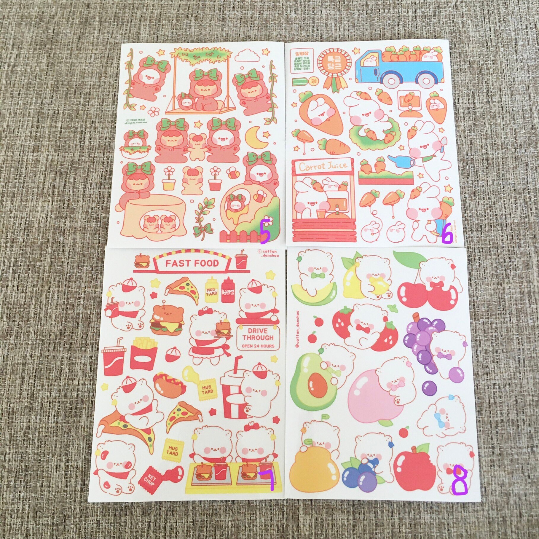 Cute Korean Sticker Sheet Etsy
