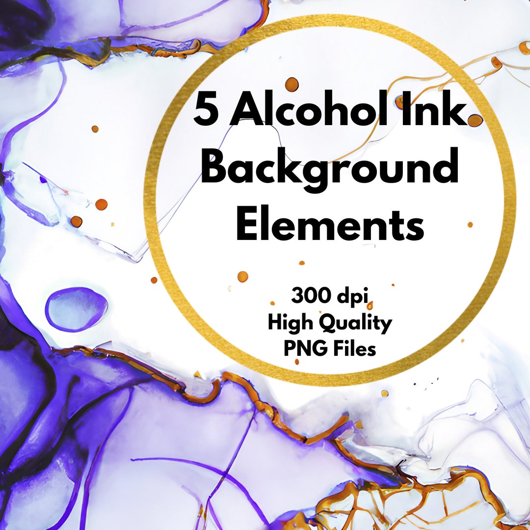 5 Alcohol Ink Splash BUNDLE, Clipart, PNG File, Abstract Clipart ...