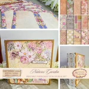 Natures Garden DIY Junk Journal Kit for Scrapbooking and Crafting