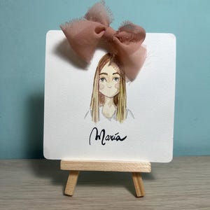 Marcasitios personalizados boda con retrato en acuarela – Pintados a mano – Detalle original para invitados – Decoración mesa evento