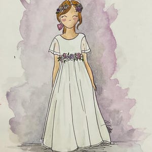 Aangepaste aquarel, handgeschilderde illustratie. Communie jongen of meisje