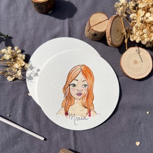 Marcasitios personalizados boda con retrato en acuarela – Pintados a mano – Detalle original para invitados – Decoración mesa evento
