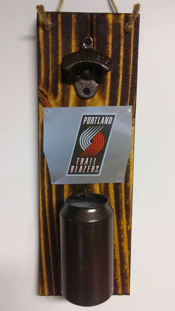 Rustic Wall Hanging Bottle Opener With Portland Trailblazers Etsy