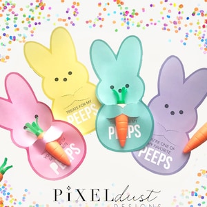 Osterhase, Osterkaninchen druckbare Leckerlihalter Karte, Candy Hugger Bunnies, Kinderkarte, Osterfrühlingsdekor, Osterkorb Printables