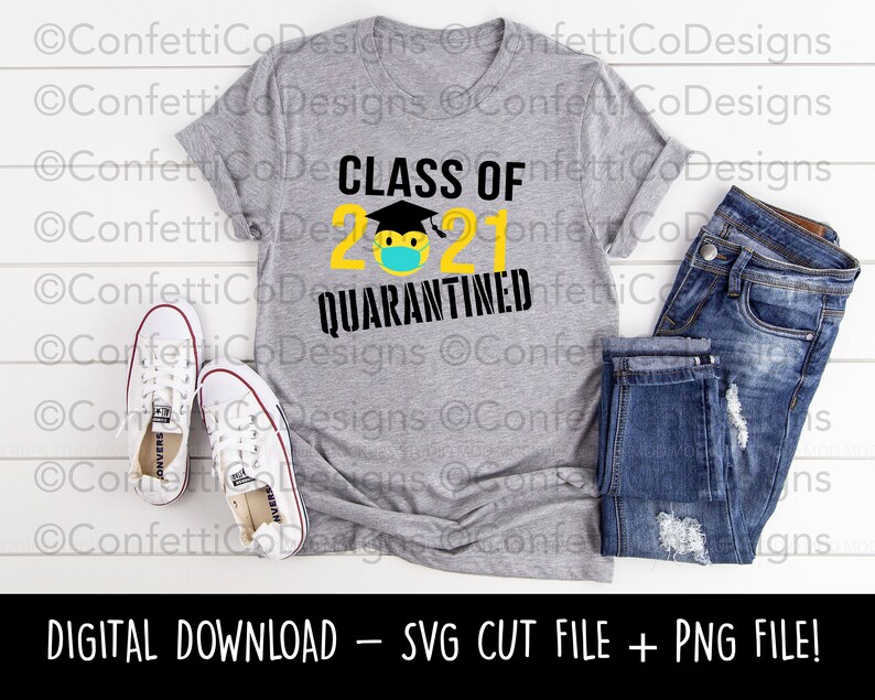 class of 2021 SVG Masked Emoji Graduate shirt svg 2021 Graduation svg cut file Quarantined Senior 2021 SVG senior shirt svg png file