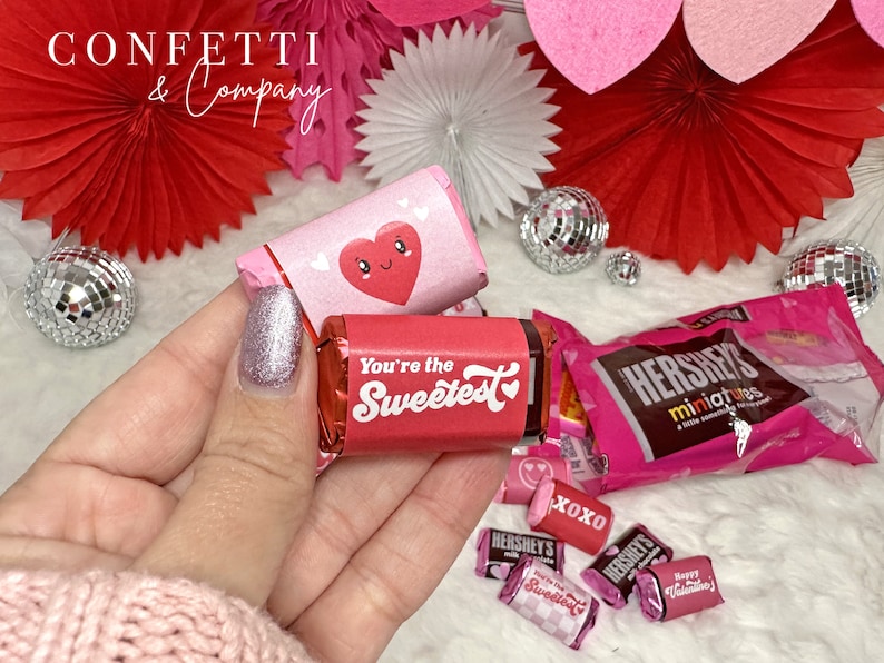 Printable Valentine Candy Bar Wrappers, Valentine's Day Gift, Retro ...