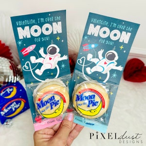 Astronaut Valentinstag druckbare Karten, Klassenzimmer Valentinstag für Kinder, Valentinstag Karte, Valentinstag PDF Digitale Datei, Mond Rakete, Junge Mädchen