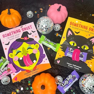 Monster Mouth Tongue Halloween Treat Cards for Kids, Printable Halloween Card, Classroom Halloween Treat, Party Favor, Instant Download PDF