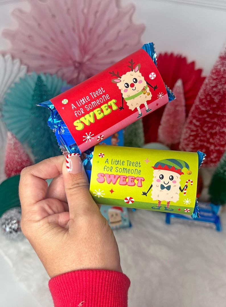 Christmas Rice Krispy Treat Wrappers, Treats Tags, A Treat for Someone ...
