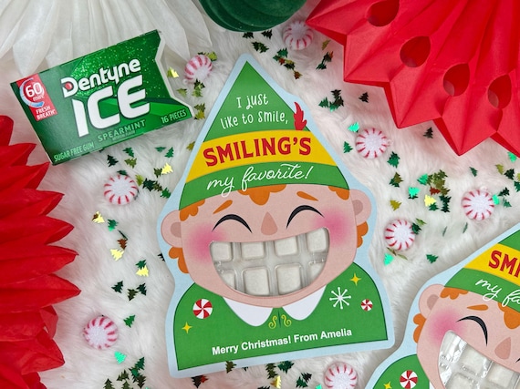 Christmas Chewing Gum Printable Treat Card, Classroom Christmas gift, Holiday party favor, Christmas Class Treat, Instant Download PDF File