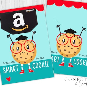 Herzlichen Glückwunsch zu einem Smart Cookie Graduation Geschenkkartenhalter, SOFORTIGER DOWNLOAD digitale PDF-Datei, druckbare Abschlusskarte, Abitur
