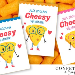 Tarjetas imprimibles de San Valentín con queso y queso, San Valentín en el aula, Tarjeta de San Valentín para niños, Fiesta del Día de San Valentín para niños, Etiquetas de San Valentín, Etiqueta PDF