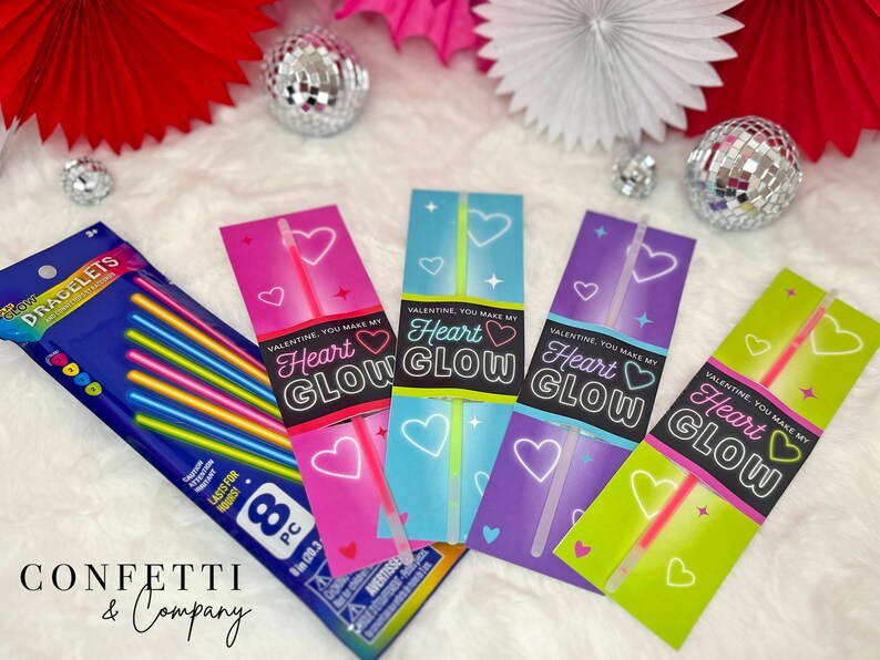 Glow Stick Valentines Printable Valentine Card You Make My - Etsy