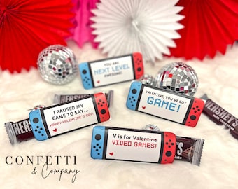 Video Game Valentine Candy Holder Printable Cards, Printable Classroom Valentines, Boy Valentines, Valentine Card PDF File, Instant Download