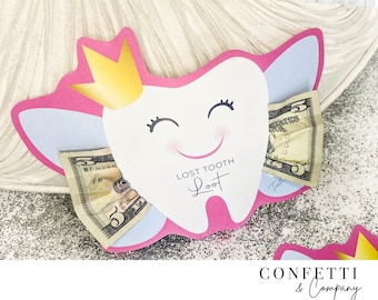 Printable Tooth Fairy Money Holder, Printable Digital File, Instant Download PDF, Tooth Fairy Receipt, Lost Tooth Report, Tooth Fairy Letter