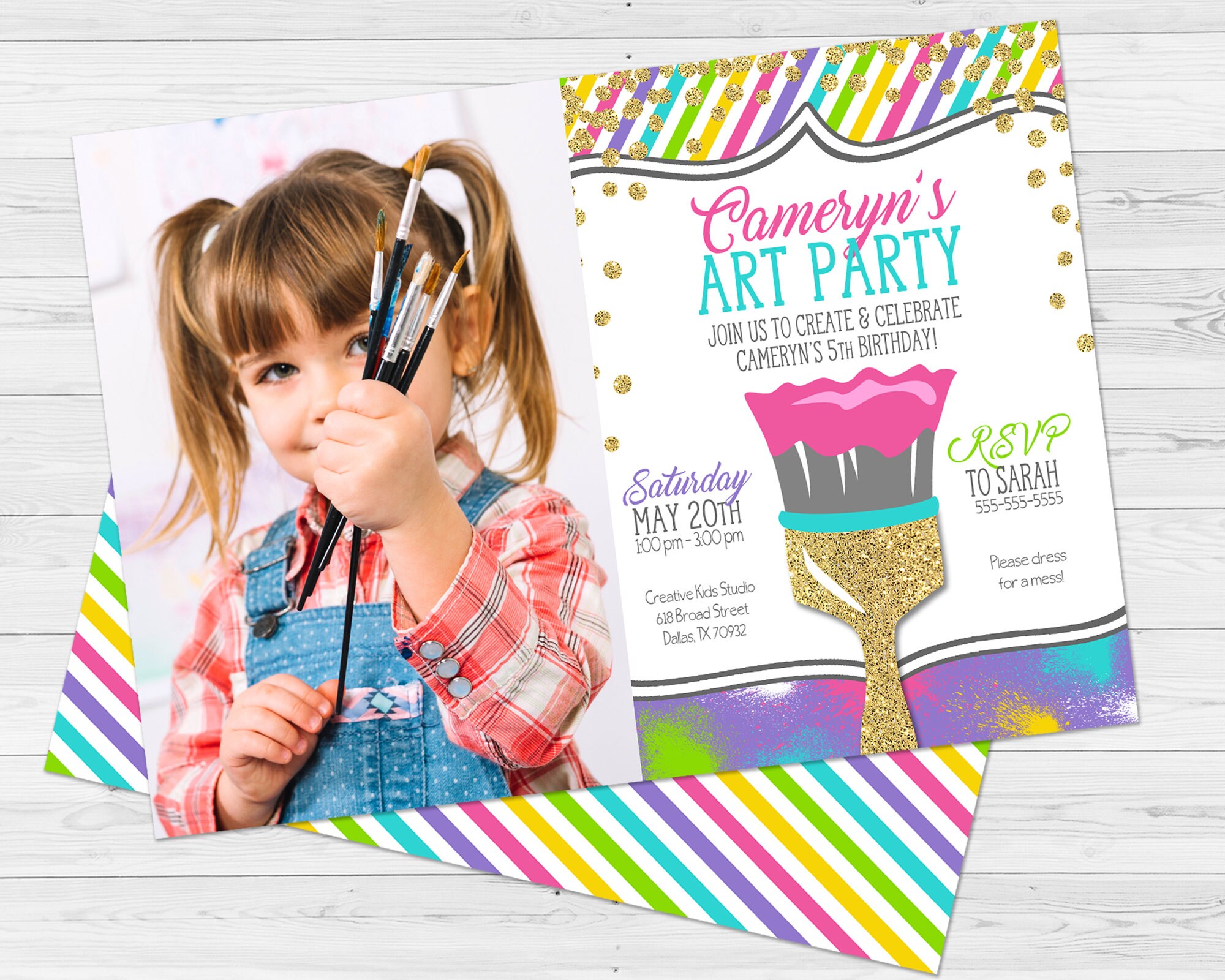 Kunst Malerei Geburtstag Party Einladungen Mädchen Künstler  Etsy