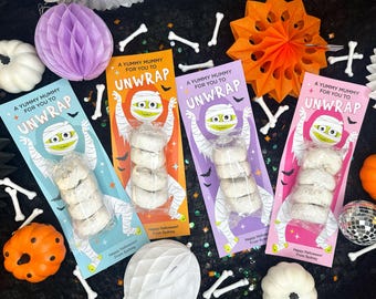Mummy Donut Printable Halloween Treat Cards for Kids, INSTANT DOWNLOAD, Halloween Classroom Party Favor Doughnut Halloween Class Treat Cards