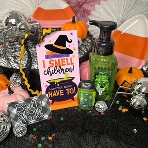 Imprimable Je sens les enfants, étiquettes-cadeaux drôles d'enseignant d'Halloween, TÉLÉCHARGEMENT PDF instantané, idées de cartes-cadeaux d'enseignant d'Halloween, savon pour les mains, étiquette de bougie