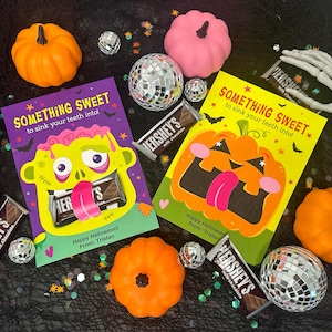 Monster Mouth Tongue Halloween Treat Cards for Kids, Printable Halloween Card, Classroom Halloween Treat, Party Favor, Instant Download PDF
