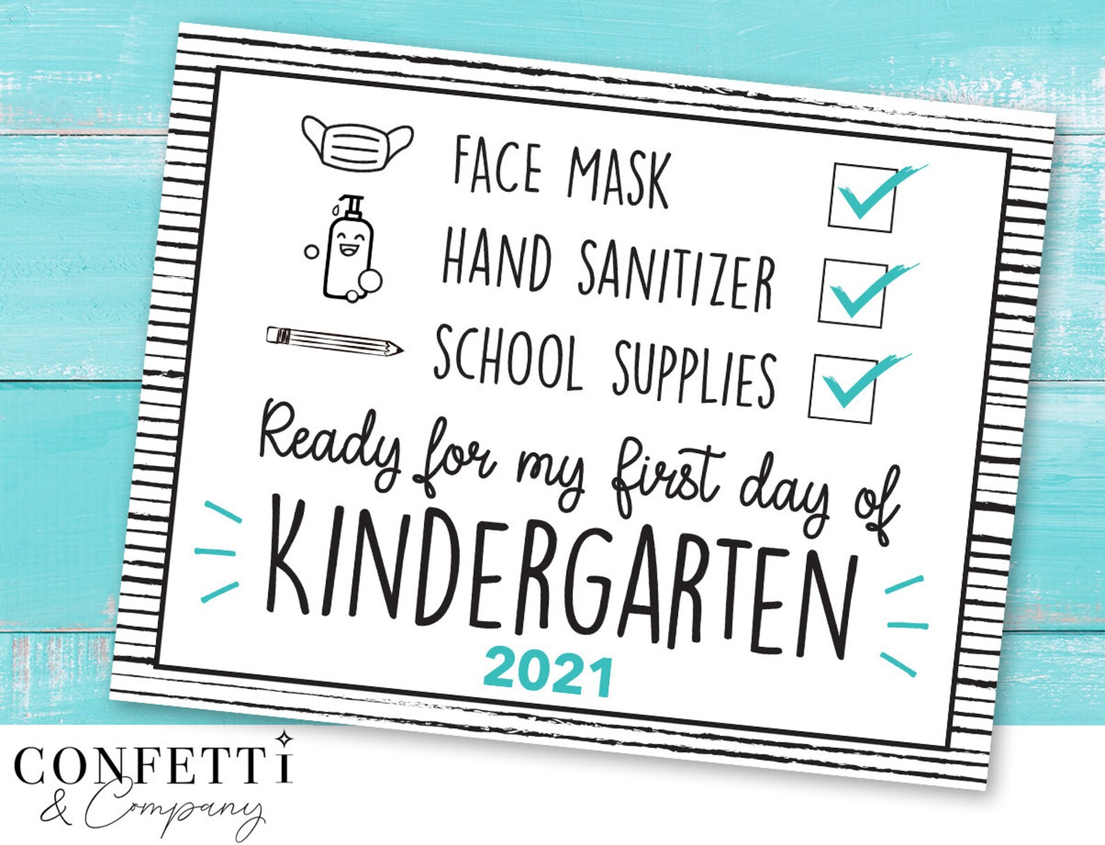 Printable First Day of KINDERGARTEN First Day of Kindergarten | Etsy