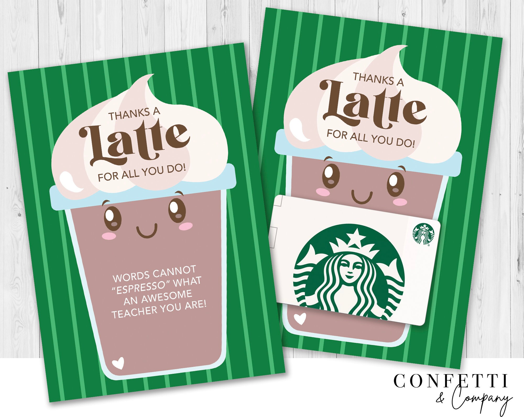 Thanks a Latte Teacher Appreciation Gift, Coffee Gift Card Holder ...