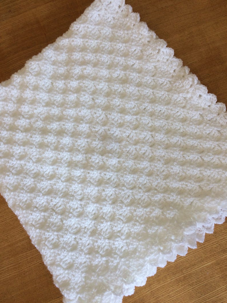 Handmade White Crochet Baby Blanket Most Popular Blanket Etsy