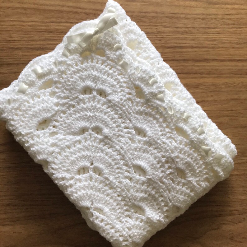 White Baby Blanket Christening Blanket Perfect Christening Etsy