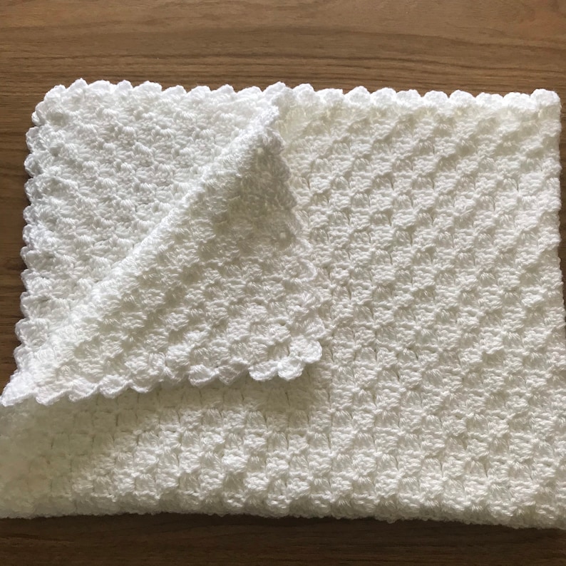 Handmade White Crochet Baby Blanket Most Popular Blanket Etsy