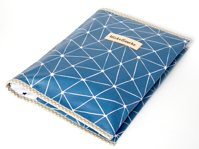 petrol With Baby on the go graphic Pattern of coated Cotton Wrap Bag Diaper Bag