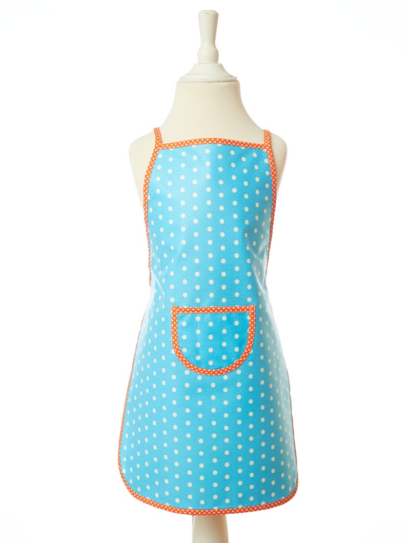 Turquoise Child Apronwashable apronChildren apronaproncooking aprongame aproncoated Cotton