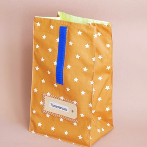 Lunch bag for breakfast on the go, water-repellent, okka with stars image 3