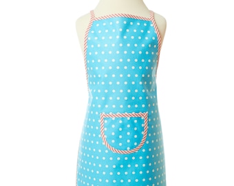 Turquoise children's apron/ washable apron/ children's apron/ craft apron/ cooking apron/ play apron/ coated cotton