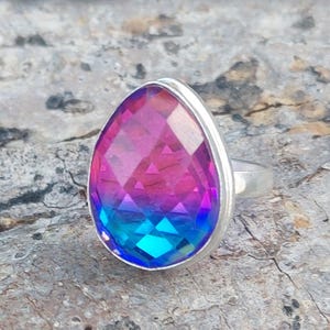 Wunderschöner Turmalin Quarz Ring, Edelstein Ring, handgemachter Ring, 925 Sterling Silber Ring, Versprechen Ring, Statement Ring, Hochzeitsgeschenk Ring,