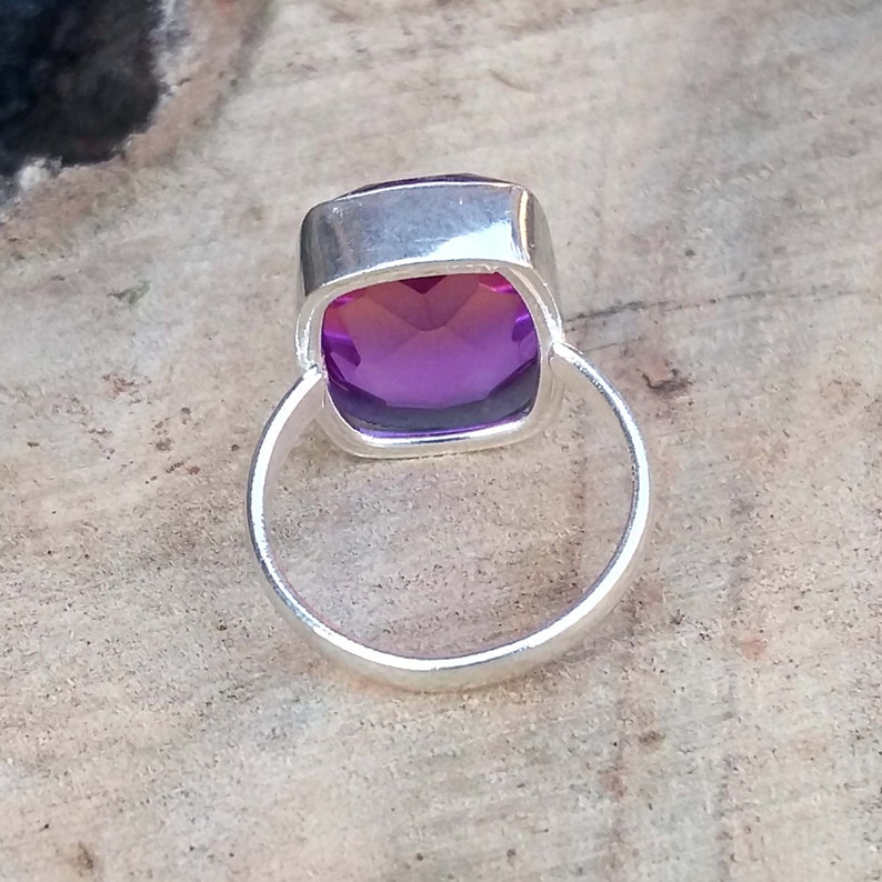 Doublet Quartz Stone Handmade Ring,Best Birthday Gift Ring Birthstone Silver Ring Beautiful Watermelon Tourmaline Quartz Gemstone Ring