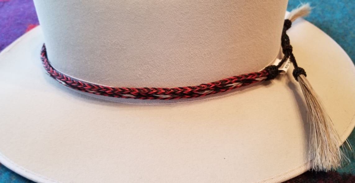 Braided horse hair hat band 3 inch tassels handmade color Etsy