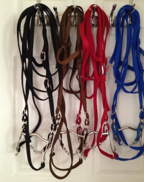 Reins /& Bit Set NEW HORSE TACK! RED Nylon Horse Size Headstall