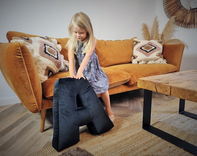 Crushed Velvet Letter Pillow/ Velvet Alphabet Pillow / Soft Letter