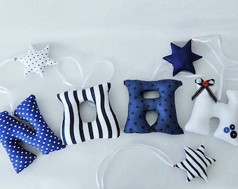 Hand-Sewn Fabric Letters, Nursery Decor, Name Garland