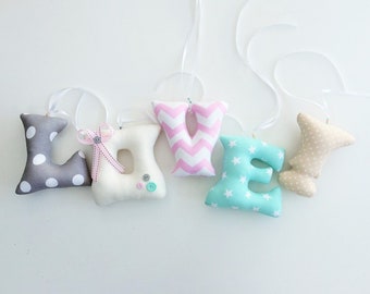 Fabric Letter Garland, Nursery Name Banner, Baby Room Decor