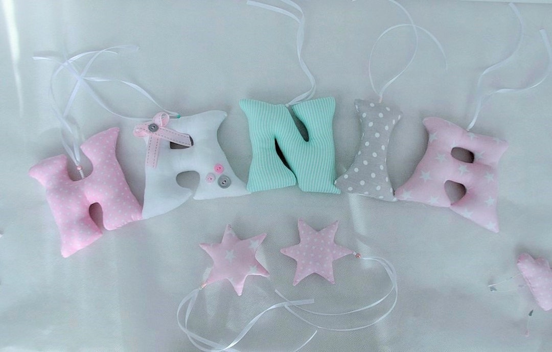 Fabric Letters Nursery Wall Letters Fabric Name Banner Baby Etsy